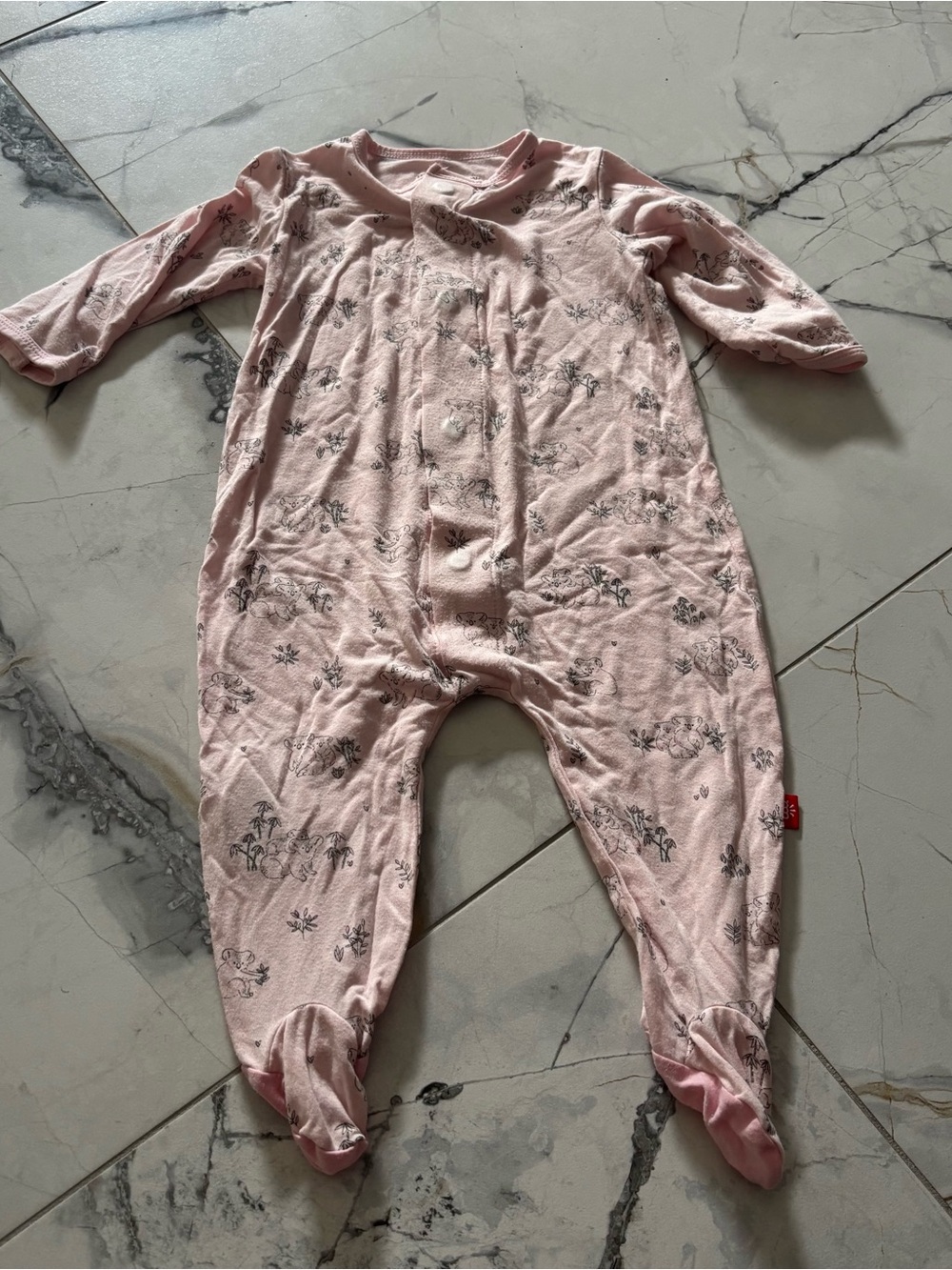 Magnetic Me Pink Floral Footed One-Piece